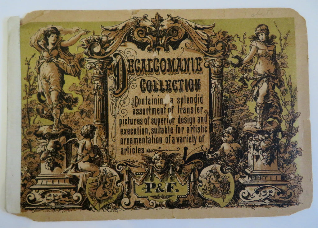 Decalcomanie Collection Crafting gold Decals Transfers c. 1870's arts booklet