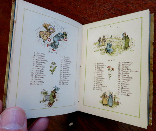 Kate Greenaway Almanac for 1883 color pictorial gift book 1st ed