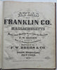 Franklin County Massachusetts 1871 Atlas F.W. Beers complete atlas 36 folio maps