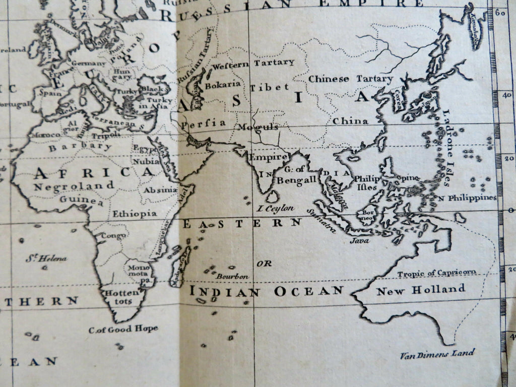 World map 1755 Russian Treaty Lisbon Lapland Fungi Earthquakes fly lizard magaz.