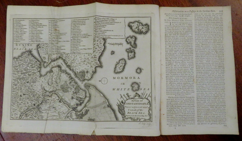 Constantinople Map Boston Massacre Preston trial rare 1770 London mag. issue