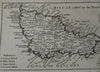 Map Bell'Isle 1761 Angria Commodore James battle Harbor View War in India