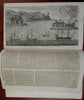 Map Bell'Isle 1761 Angria Commodore James battle Harbor View War in India