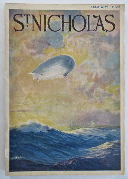 Great Zeppelin dirigible cover 1925 St. Nicholas Magazine Riddles cartoon art