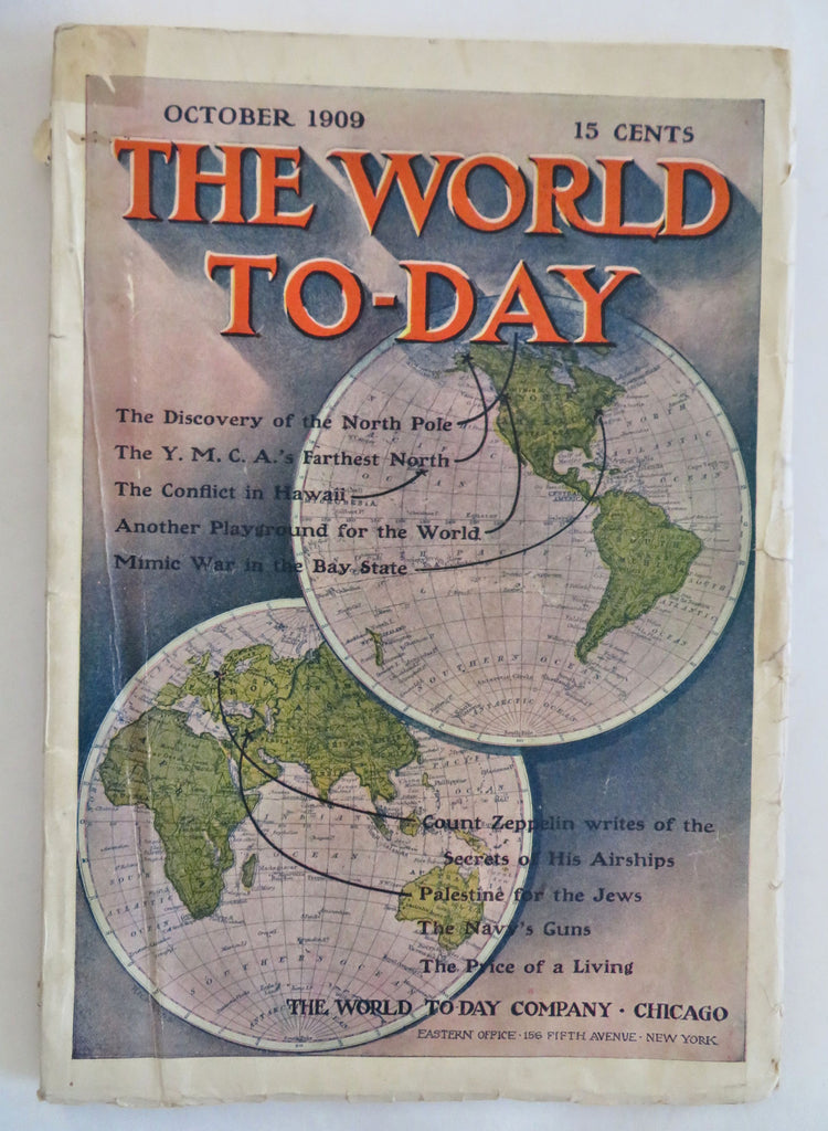 Zeppelins North Pole Discovery Hawaiian Annex 1909 rare Mag. world globes cover