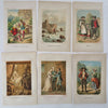 German Costume Prints Military Uniforms Medieval Armor 1870's Lot x 6 prints