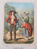German Costume Prints Military Uniforms Medieval Armor 1870's Lot x 6 prints