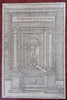 Religion Temples Worship Mythical Creatures 1598 Munster lot x 6 engravings