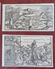 City Views Skylines Churches Tower of Babel 1598 Munster lot x 8 wood engravings