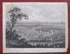 Bethlehem Pennsylvania Moravian Settlement 1798 engraved landscape & city view