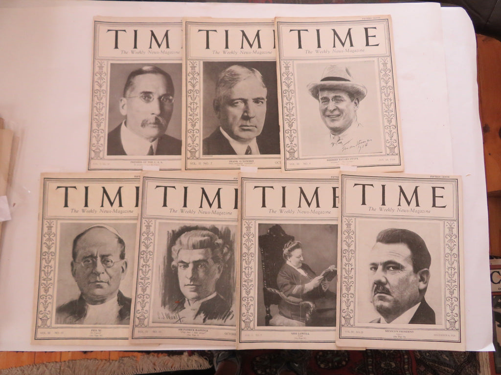 Time Magazine 1923-25 Lot x 7 Current Events Illustrated International U.S. News