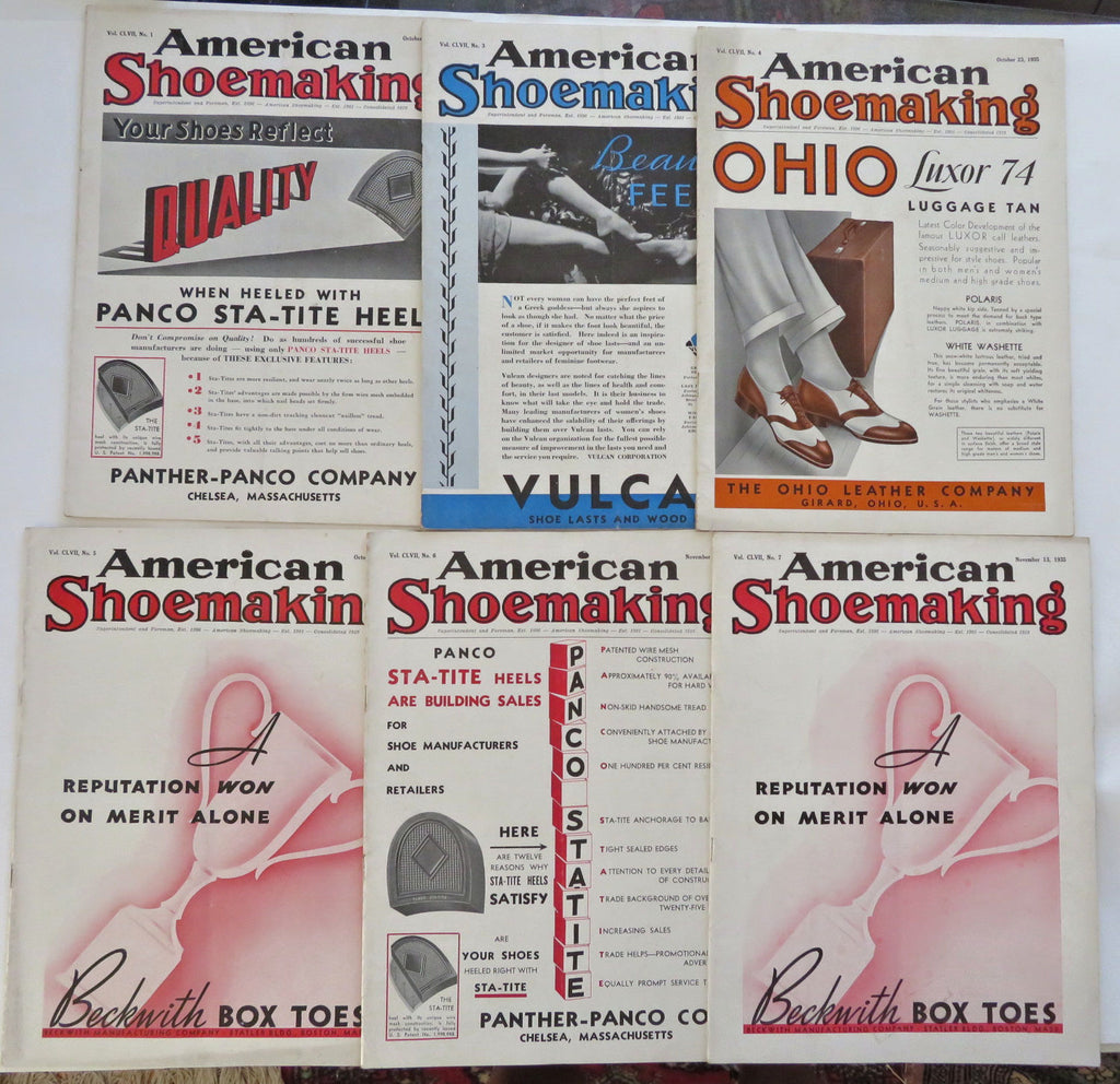 American Shoemaking Trade Magazine Lot x 6 October & November 1935 periodicals