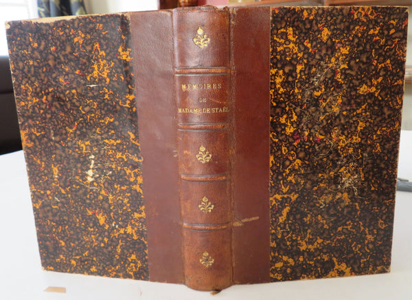 Madame de Stael Memoirs French Philosopher & Theorist c. 1840 leather book