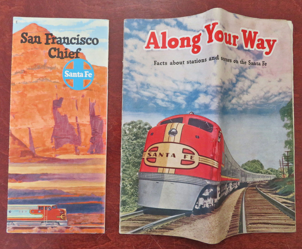 Santa Fe Railroad Travel Info Tourist Brochures 1945-55 Lot x 2 brochures