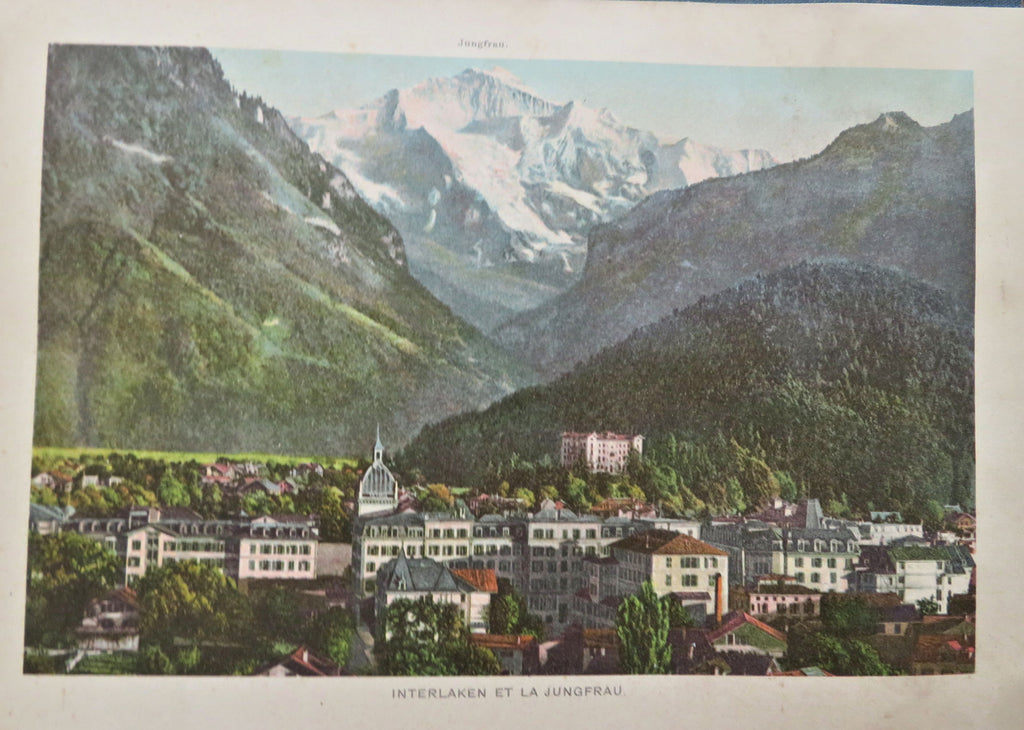 Berner Oberland Switzerland Tourist Album c.1900 w/ 25 color chromolithos views