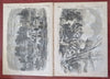 Battle Bull Run Virginia Map Fort Monroe birds-eye view 1861 Harper's Civil War