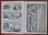 Charleston S.C. Fort Sumter birds-eye view 1861 Harper's Civil War newspaper