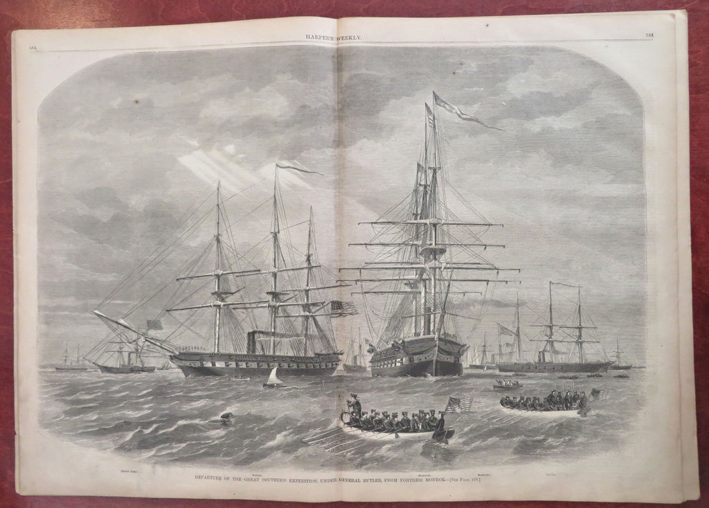 Ben Butler Southern Expedition ships Harper's Civil War  1861 complete newspaper