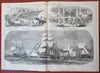 Rebel Ironclad Merrimac Submarine Warfare D.C. 1861 Harper's Civil War newspaper