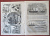 Rebel Ironclad Merrimac Submarine Warfare D.C. 1861 Harper's Civil War newspaper