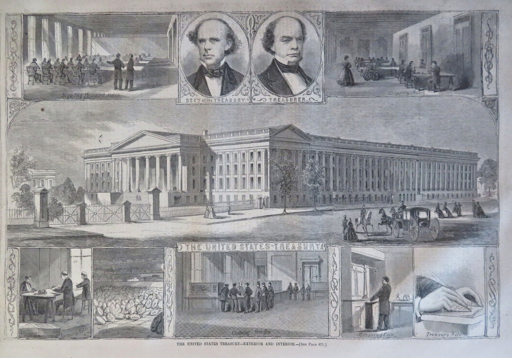 U.S. Treasury Iron clad Gunboats War Maps 1861 Harper's Civil War newspaper