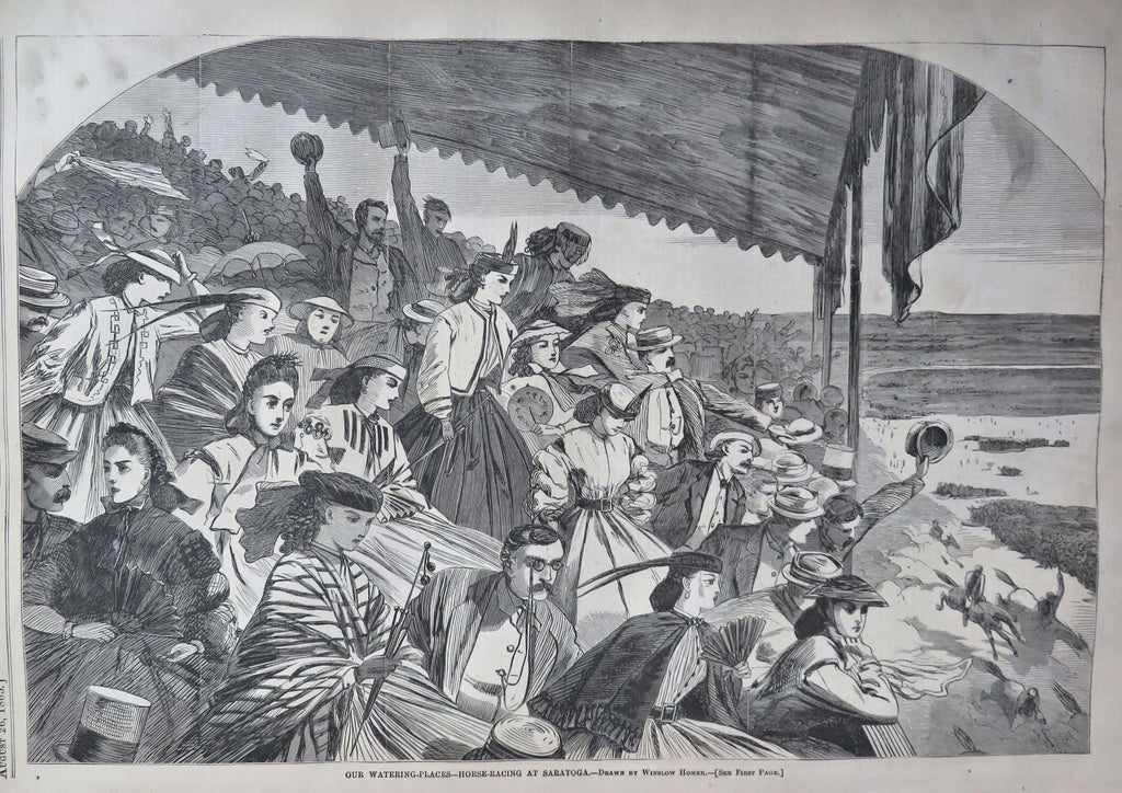 Winslow Homer Water Holes Newport Saratoga 1865 Harper's complete newspaper