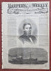Santa Claus Christmas Eve dbl. pg. by Nast 1863 Harper's Civil War newspaper
