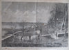 Santa Claus Christmas Eve dbl. pg. by Nast 1863 Harper's Civil War newspaper