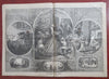 Santa Claus Christmas Eve dbl. pg. by Nast 1863 Harper's Civil War newspaper