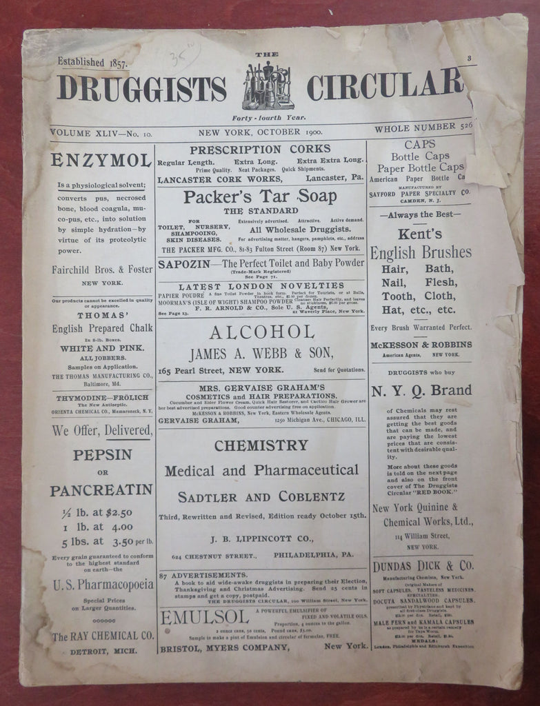 Druggist's Circular Chemistry Pharmacy Trade Magazine 1900 rare complete issue