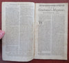 Maryland & Delaware Mason/ Dixon Map Ibix Bird Print 1769 London mag. full issue