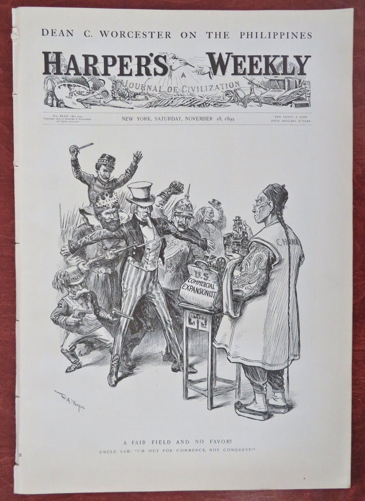 Uncle Sam China Commerce Horse Show NYC Harper's newspaper 1899 complete issue