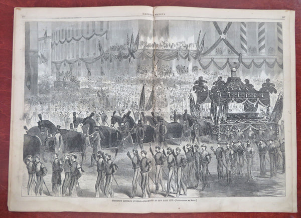Lincoln Funeral John Wilkes Booth Killed 1865 Harper's Civil War newspaper