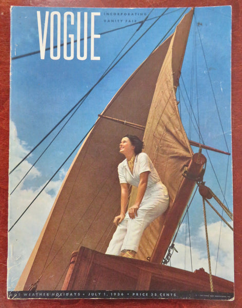 Vogue Magazine Yachting Woman Fashion Lifestyle 1936 pictorial magazine