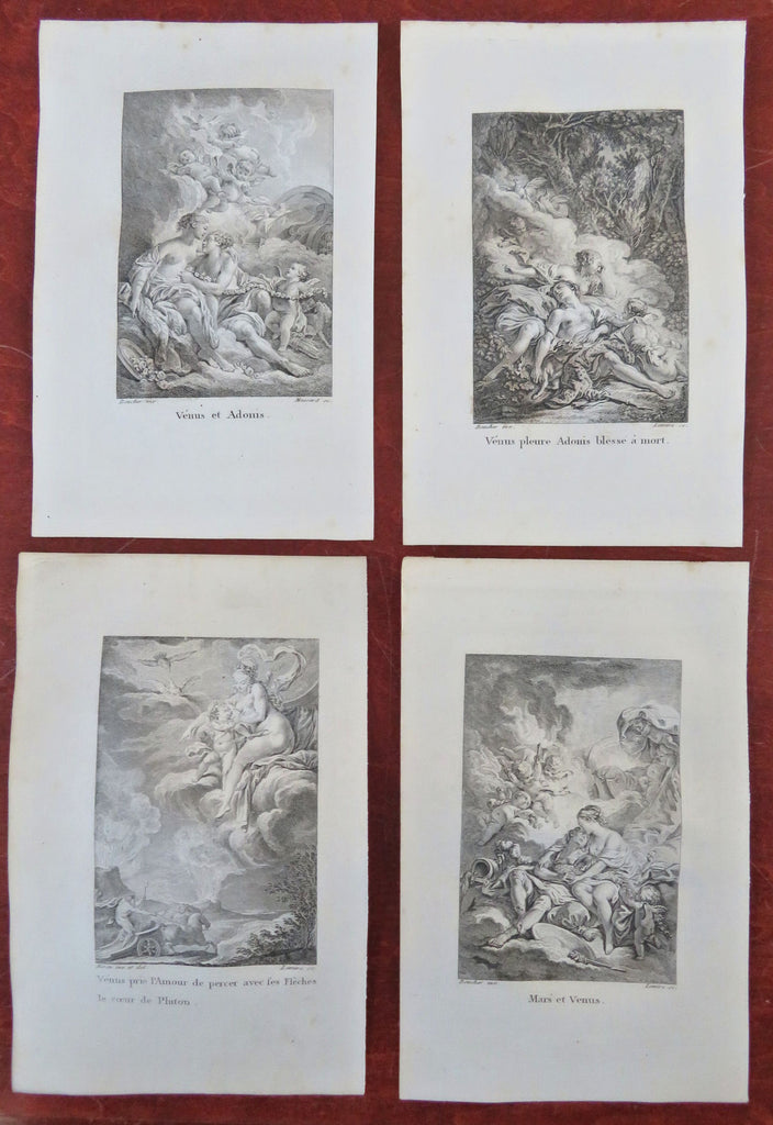 Venus Aphrodite Greek God Love Legends Cupid 1808 Lot x 4 rare Engraved Prints