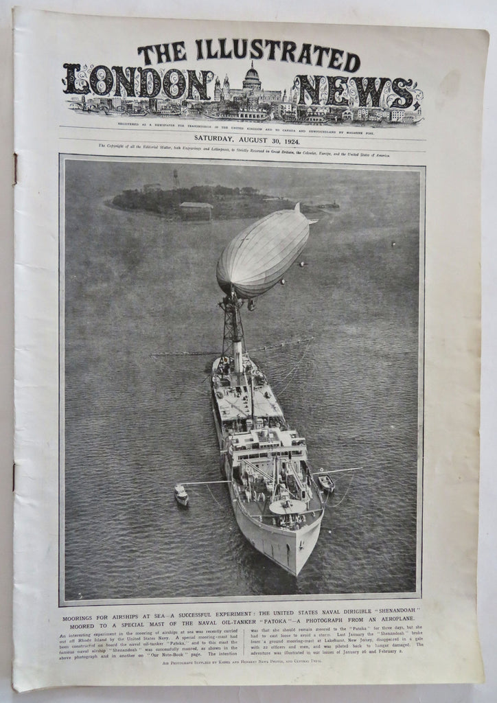 Zeppelin Air Travel Naval Docking Wembley 1924 rare UK Illustrated magazine