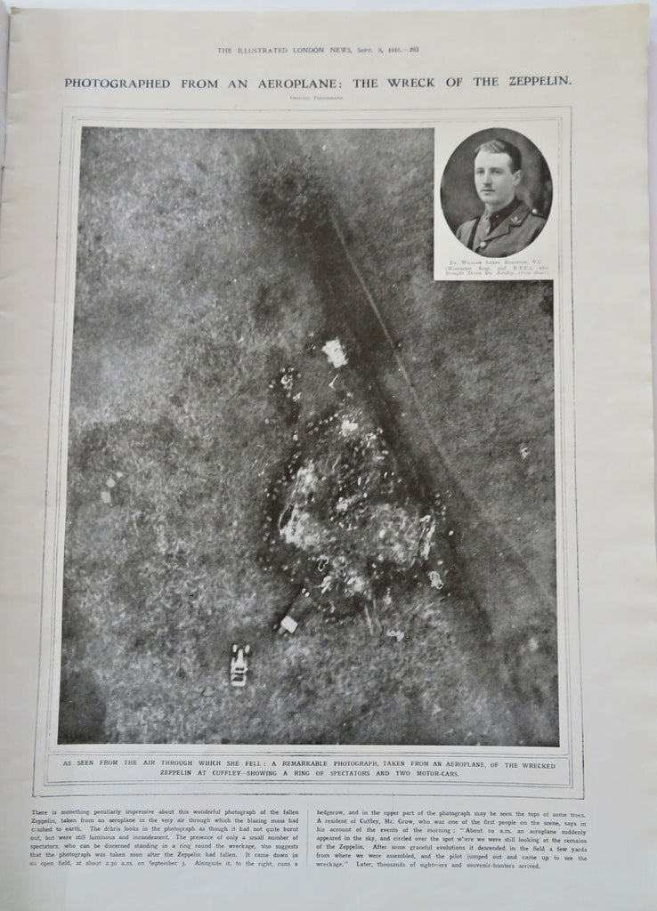 WWI Zeppelin Combat Crash 1916 rare Illustrated UK newspaper complete issue