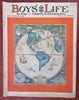 Aviation Cartoon map 1928 Henry Comstock rare Boy's Life mag. cover Scouting