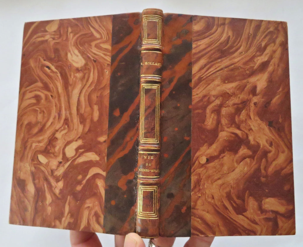 Life of Michelangelo Renaissance Artist Art History 1924 Holland leather book