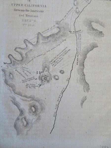 Battle Of San Pasqual Mexican-american War California 1848 Battle Map 