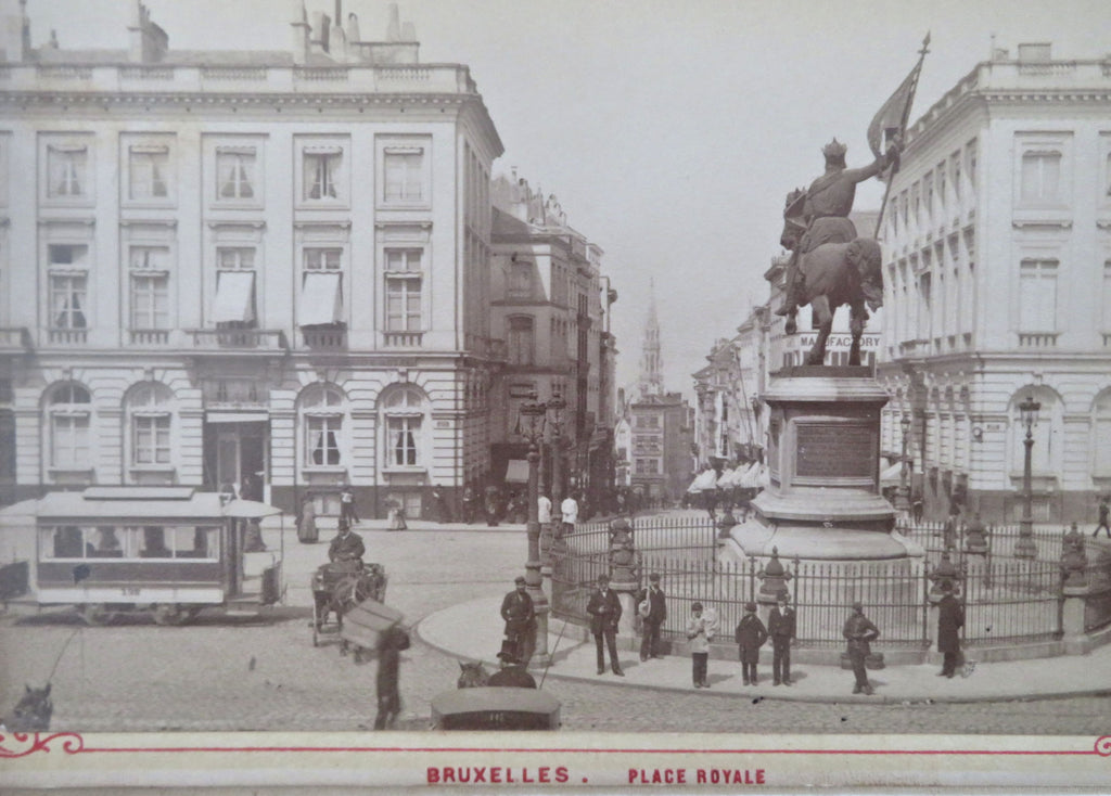Brussels Belgium Bruxelles albumen photo album c. 1870's w/ 12 city views scenes