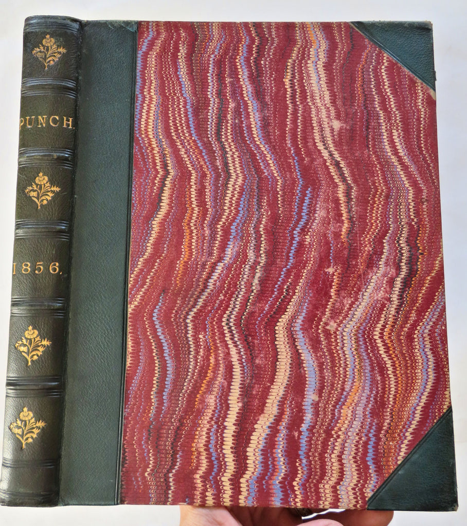 Punch Magazine Volume 30 1856 U.K. leather pictorial bound periodical