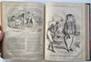 Punch Magazine 1858 fine leather book many wood engravings pictorial periodical