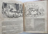 Punch Magazine 1866 U.K. w/ many fine wood engravings wonderful old leather book