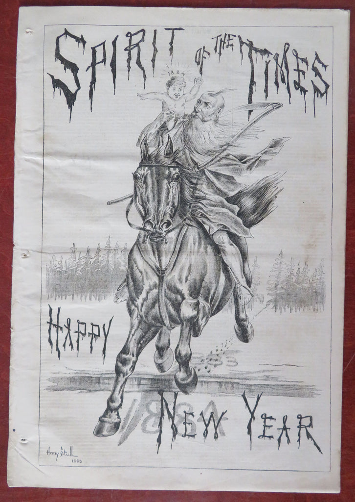 New Year Spirit of Times 1883 Field Sports Aquatics Turf racing rare newspaper