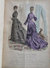 French Fashion w/ 67 lovely hand color plates 1875-76 Revue de la Mode book