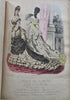 French Fashion w/ 67 lovely hand color plates 1875-76 Revue de la Mode book