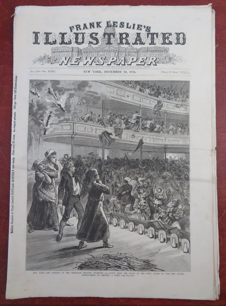 Brooklyn Theatre Fire 1876 North Carolina Black Legislators Leslie's rare nwsppr