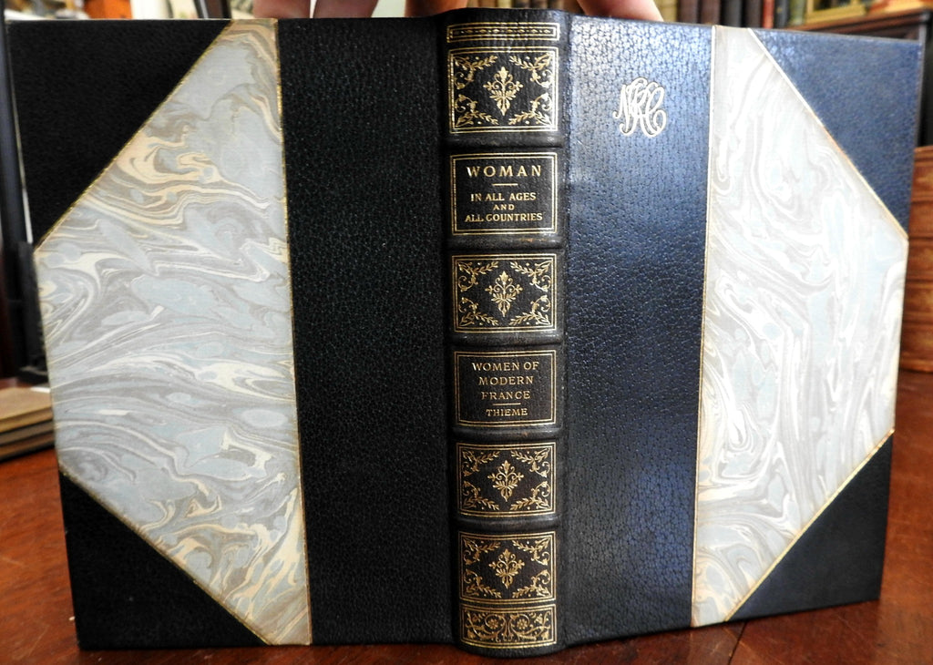 Women of Modern France 1907 Huge P. Thieme leather bound history of women
