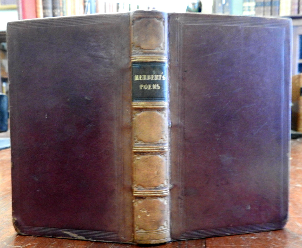Herbert's Poems Isaac Walton 1824 Poetry U.K. decorative leather book binding
